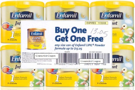 Three Cases of Counterfeit Baby Formula Coupons