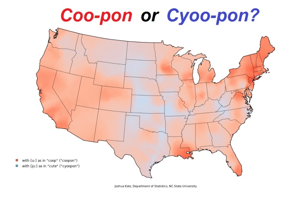 Coupon pronunciation map