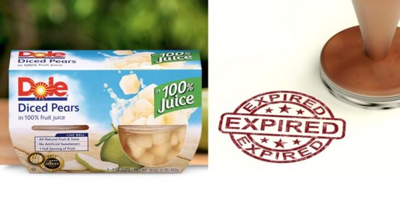Expired Dole fruit cups