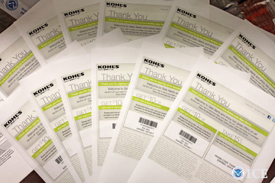 Kohl's counterfeit coupons